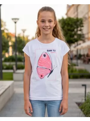 Dievčenské tričko s krátkym rukávom SAM 73 AVERIE GT 566 biela