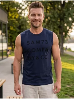 Pánske tielko SAM 73 EDGAR MT 787 TMAVO modrá