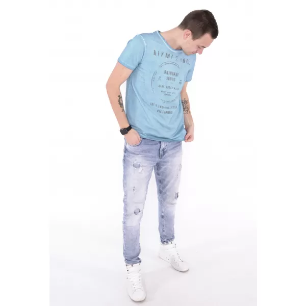  Pánske tričko KIXMI NAVIN MODRÁ 