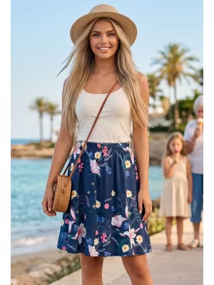 Dámska sukňa KIXMI NALA TMAVO MODRÁ