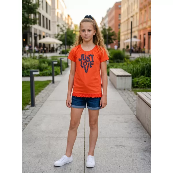  Dievčenské tričko s krátkym rukávom SAM 73 JAYLENE GT 565 SVETLO oranžová 