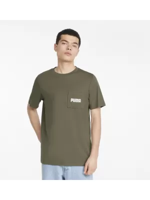 Pánske tričko PUMA MODERN BASIC POCKET TEE DARK GREEN MOS