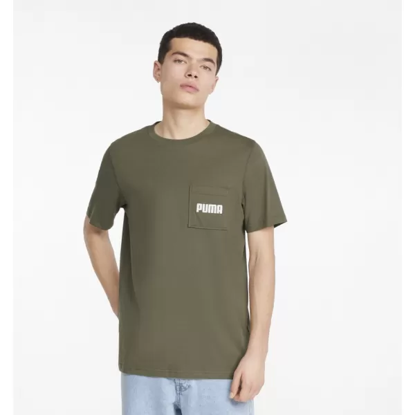  Pánske tričko PUMA MODERN BASIC POCKET TEE DARK GREEN MOS 