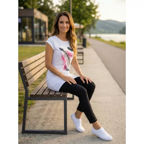  Dámské prodloužené triko ALTISPORT CARRYOVER ALW112K388 BÍLÁ 