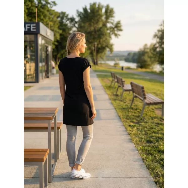  Dámské prodloužené triko ALTISPORT CARRYOVER ALW112K388 ČERNÁ/TYRKYSOVÁ 