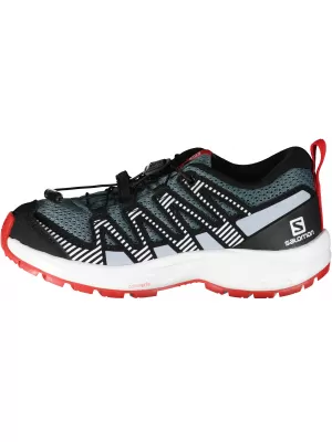 Detská obuv SALOMON XA PRO V8 J L41613700 ŠEDÁ/MODRÁ/ČERVENÁ