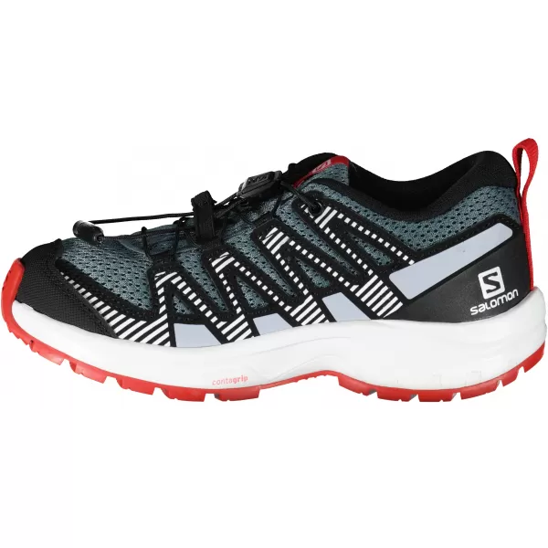  Detská obuv SALOMON XA PRO V8 J L41613700 ŠEDÁ/MODRÁ/ČERVENÁ 