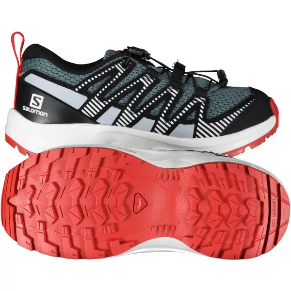  Detská obuv SALOMON XA PRO V8 J L41613700 ŠEDÁ/MODRÁ/ČERVENÁ 
