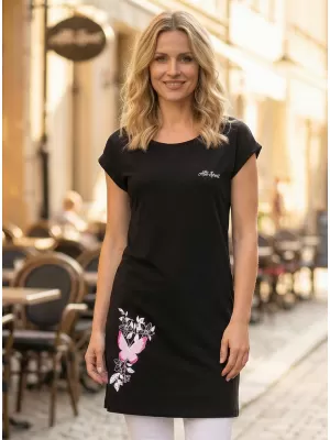 Dámske dlhé tričko ALTISPORT CARRYOVER ALW137K388 ČIERNA/RUŽOVÁ