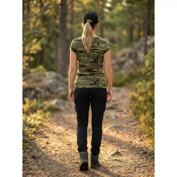  Dámske tričko ALTISPORT ALW002C122 CAMO GREEN/BIELA 