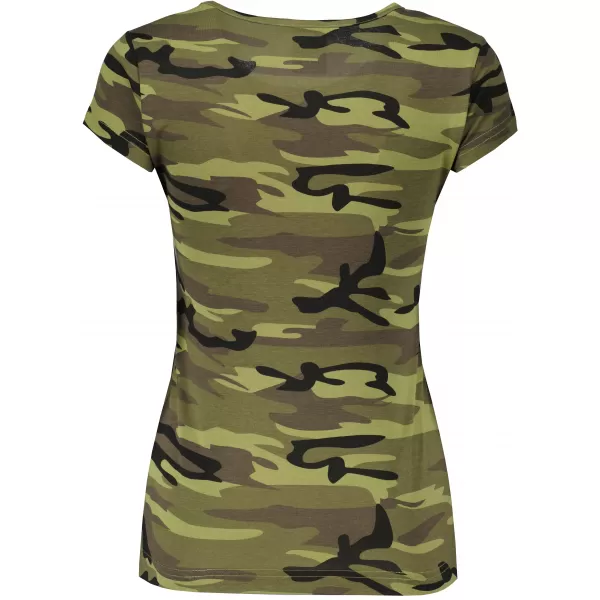  Dámske tričko ALTISPORT ALW002C122 CAMO GREEN/BIELA 