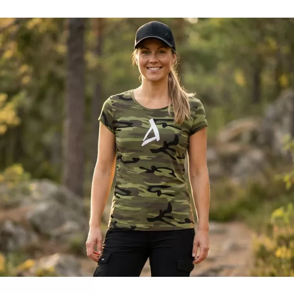  Dámske tričko ALTISPORT ALW002C122 CAMO GREEN/BIELA 