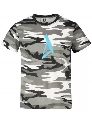 Detské tričko ALTISPORT ALK002C149 CAMO GREY/MODRÁ
