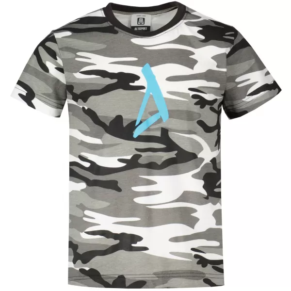  Detské tričko ALTISPORT ALK002C149 CAMO GREY/MODRÁ 