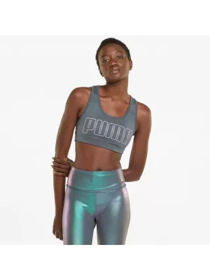 Dámska podprsenka PUMA MID IMPACT 4KEEPS GRAPHIC BRA PM 520306-42 GRAY