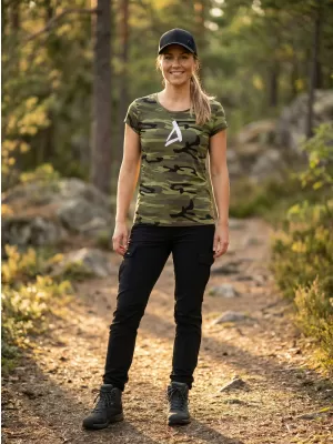 Dámske tričko ALTISPORT ALW002C122 CAMO GREEN/BIELA