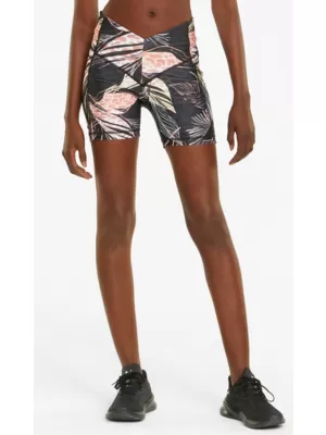 Dámske šortky PUMA TRAIN TREND AOP EVERSCULPT HIGH WAIST 5 TIGHT SHORT 521610-01 ČIERNA