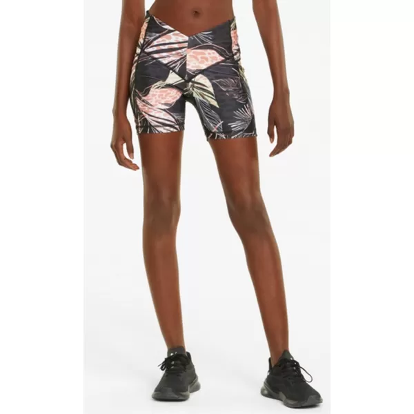  Dámske šortky PUMA TRAIN TREND AOP EVERSCULPT HIGH WAIST 5 TIGHT SHORT 521610-01 ČIERNA 