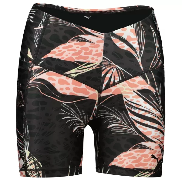  Dámske šortky PUMA TRAIN TREND AOP EVERSCULPT HIGH WAIST 5 TIGHT SHORT 521610-01 ČIERNA 