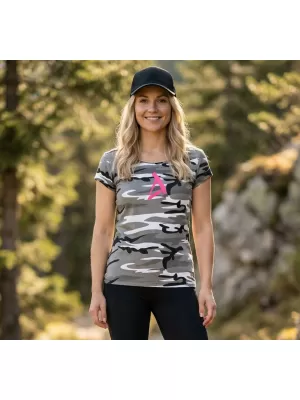 Dámske tričko ALTISPORT ALW002C122 CAMO GREY/RUŽOVÁ