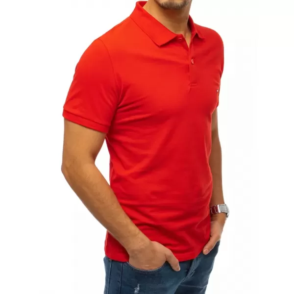  Pánske tričko s golierom DSTREET PX0331 ČERVENÁ 