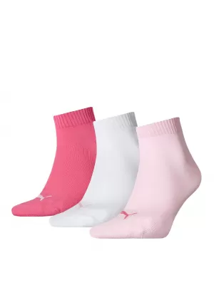 Ponožky PUMA QUARTER PLAIN 3P RUŽOVÁ/BIELA