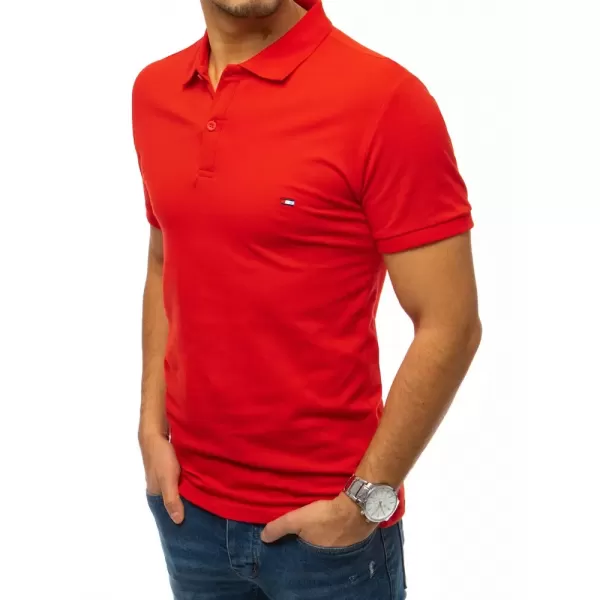  Pánske tričko s golierom DSTREET PX0331 ČERVENÁ 