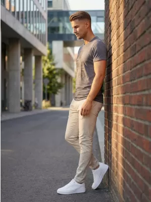 Pánske tričko KIXMI OMER TMAVO ŠEDÁ