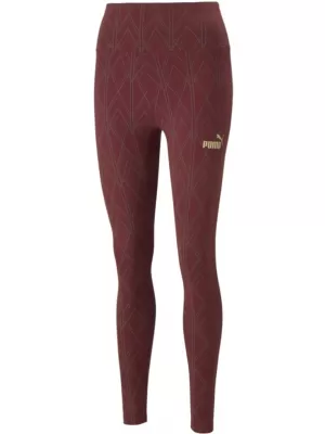 Dámske legíny PUMA POWER DECO GLAM TIGHTS 671759-42 VÍNOVÁ