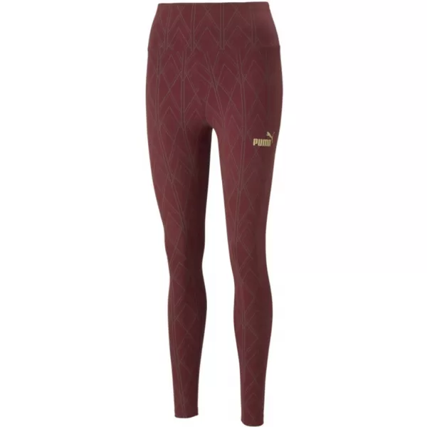  Dámske legíny PUMA POWER DECO GLAM TIGHTS 671759-42 VÍNOVÁ 