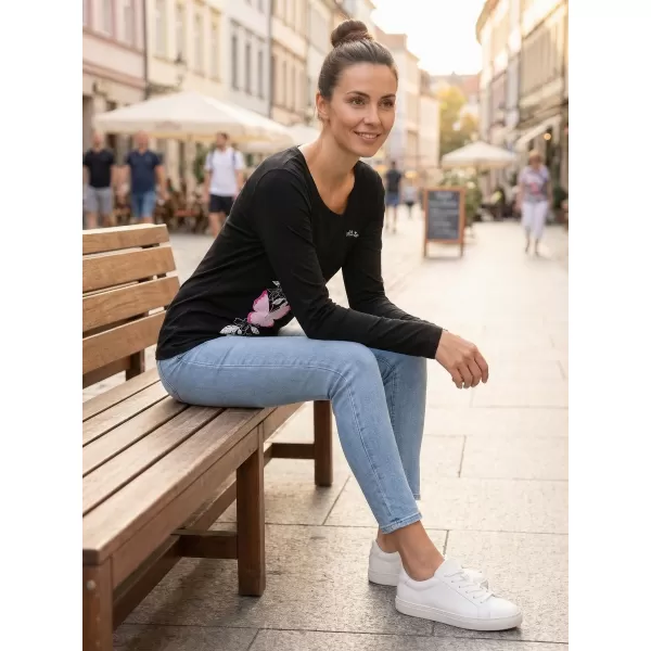  Dámske tričko s dlhým rukávom ALTISPORT CARRYOVER ALW137169 ČIERNA RUŽOVÁ 