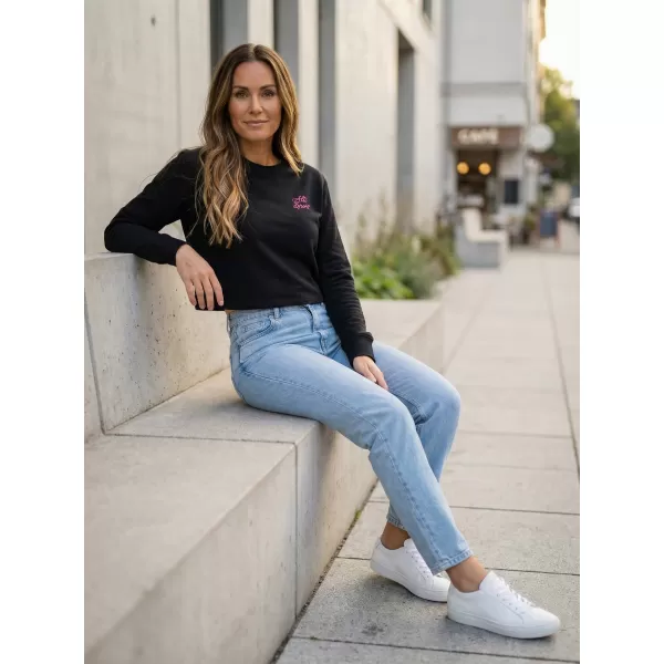  Dámska crop top mikina ALTISPORT BYB/ALW056BY131 ČERNORUŽOVÁ 