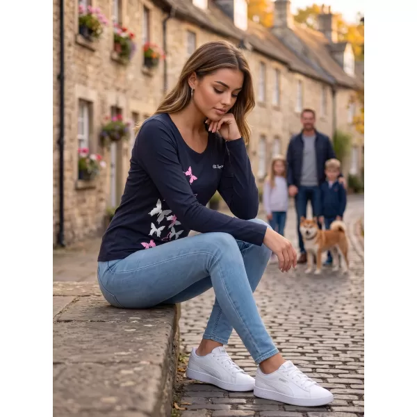  Dámske tričko s dlhým rukávom ALTISPORT CARRYOVER ALW134169 NÁMORNÍCKA MODRÁ 