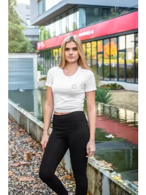 Dámske tričko s crop topom ALTISPORT BYB/ALW056BY042 BIELA