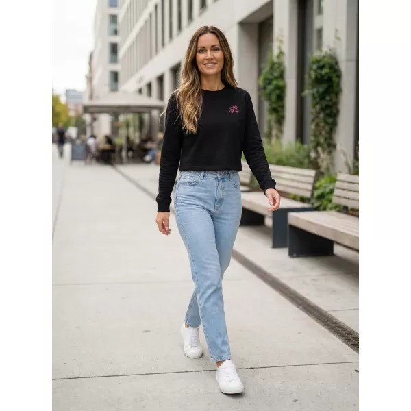  Dámska crop top mikina ALTISPORT BYB/ALW056BY131 ČERNORUŽOVÁ 