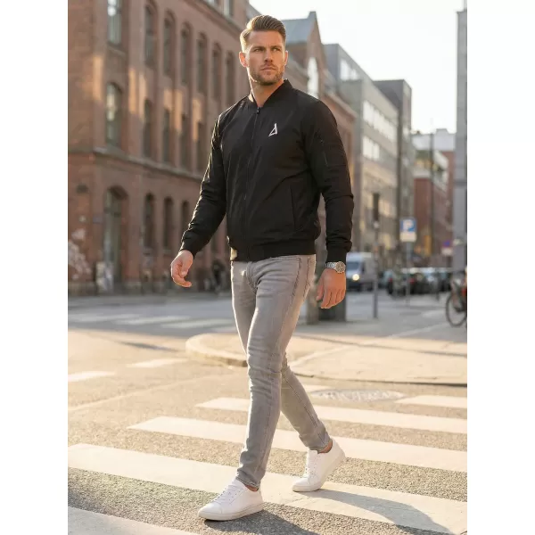  Pánska bomber bunda ALTISPORT BYB/ALM002BY045 ČIERNOBIELY 