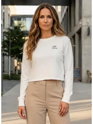 Dámska crop top mikina ALTISPORT BYB/ALW056BY131 BIELA