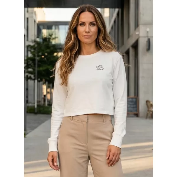  Dámska crop top mikina ALTISPORT BYB/ALW056BY131 BIELA 