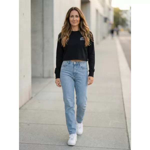  Dámska crop top mikina ALTISPORT BYB/ALW056BY131 ČIERNOBIELA 