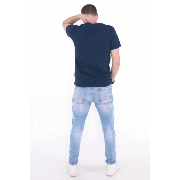  Pánske tričko KIXMI ORLANDO TMAVO MODRÁ 
