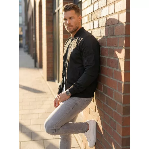  Pánska bomber bunda ALTISPORT BYB/ALM002BY045 ČIERNOBIELY 