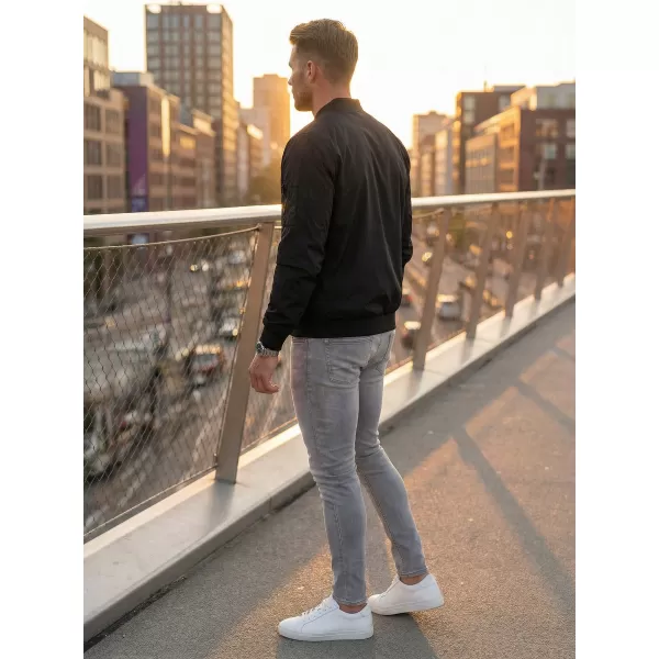  Pánska bomber bunda ALTISPORT BYB/ALM002BY045 ČIERNOBIELY 