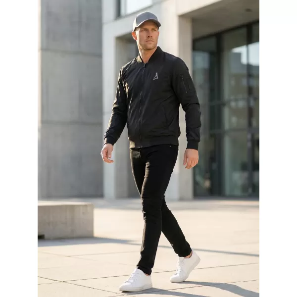  Pánska bomber bunda ALTISPORT BYB/ALM002BY045 ČIERNA A STRIEBORNÁ 