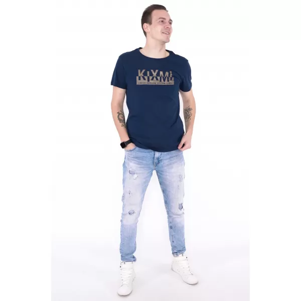  Pánske tričko KIXMI ORLANDO TMAVO MODRÁ 