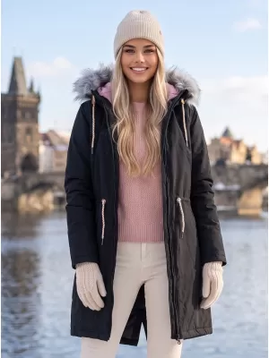 Dámsky kabát ALTISPORT HOREMA LCTY187 ČIERNA