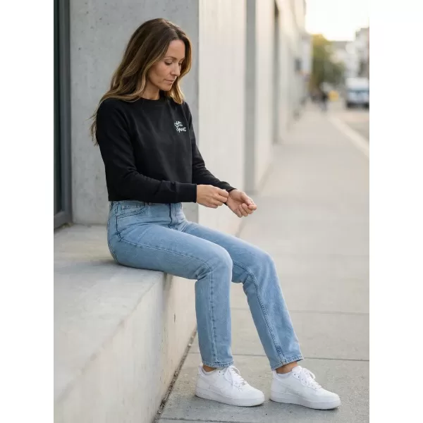  Dámska crop top mikina ALTISPORT BYB/ALW056BY131 ČIERNOBIELA 