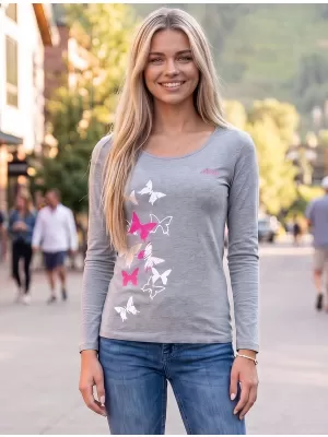 Dámske tričko s dlhým rukávom ALTISPORT CARRYOVER ALW134169 TMAVOSIVÝ MELÍR