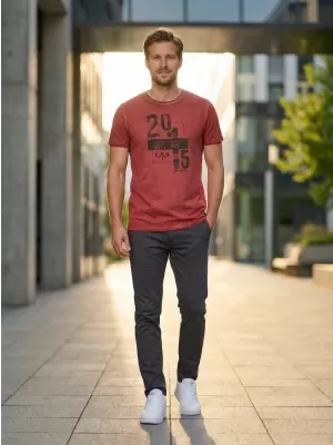 Pánske tričko KIXMI OMER VÍNOVÁ