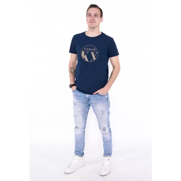  Pánske tričko KIXMI OCTAVIO TMAVO MODRÁ 