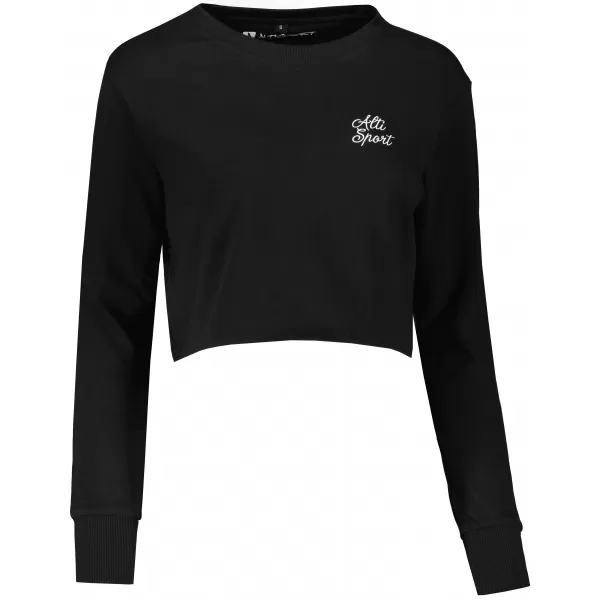  Dámska crop top mikina ALTISPORT BYB/ALW056BY131 ČIERNOBIELA 